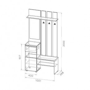 Токио Вешалка с зеркалом в Качканаре - kachkanar.mebel24.online | фото 3