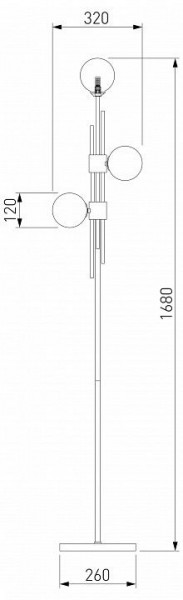 Торшер Eurosvet Volver 01383/3 латунь в Качканаре - kachkanar.mebel24.online | фото 2