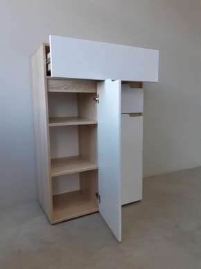 ТРИО Спальный гарнитур (модульный) сонома/белый в Качканаре - kachkanar.mebel24.online | фото 10