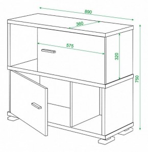 Тумба комбинированная Домино СБ-30/2 в Качканаре - kachkanar.mebel24.online | фото 2