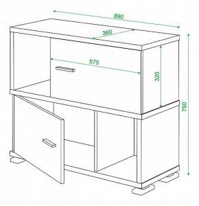 Тумба комбинированная Домино СБ-30/2 в Качканаре - kachkanar.mebel24.online | фото 3