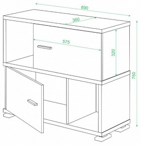 Тумба комбинированная Домино СБ-30/2 в Качканаре - kachkanar.mebel24.online | фото 2