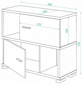 Тумба комбинированная СБ-30/2 в Качканаре - kachkanar.mebel24.online | фото 2