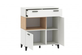 Тумба НМ 013.80 "Bergen" (Белый/Дуб бунратти) в Качканаре - kachkanar.mebel24.online | фото 2