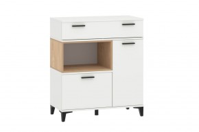 Тумба НМ 013.80 "Bergen" (Белый/Дуб бунратти) в Качканаре - kachkanar.mebel24.online | фото