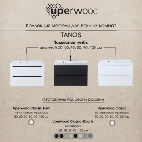 Тумба под раковину Uperwood Tanos 100 см, подвесная, белая/графит в Качканаре - kachkanar.mebel24.online | фото 12