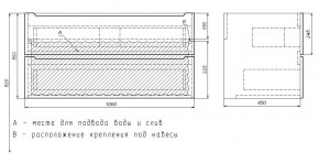 Тумба под раковину Uperwood Tanos 100 см, подвесная, белая/графит в Качканаре - kachkanar.mebel24.online | фото 7