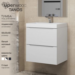 Тумба под раковину Uperwood Tanos 50 см, подвесная, белая матовая в Качканаре - kachkanar.mebel24.online | фото 6