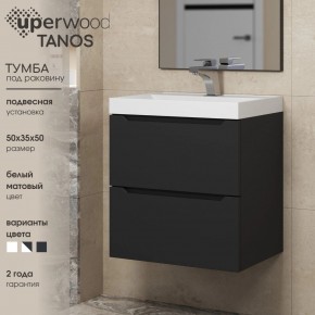 Тумба под раковину Uperwood Tanos 50 см, подвесная, черная матовая в Качканаре - kachkanar.mebel24.online | фото 4