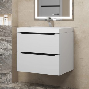 Тумба под раковину Uperwood Tanos 60 см, подвесная, белая/графит в Качканаре - kachkanar.mebel24.online | фото