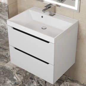 Тумба под раковину Uperwood Tanos 60 см, подвесная, белая/графит в Качканаре - kachkanar.mebel24.online | фото 10