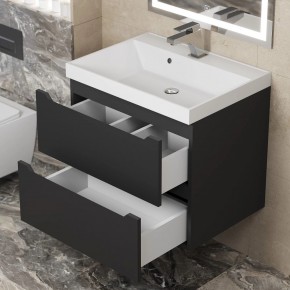 Тумба под раковину Uperwood Tanos 60 см, подвесная, черная матовая в Качканаре - kachkanar.mebel24.online | фото 2