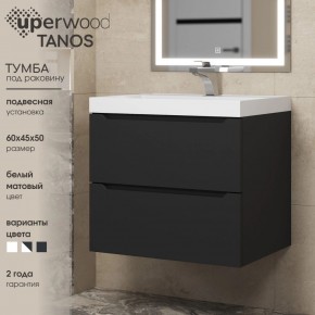 Тумба под раковину Uperwood Tanos 60 см, подвесная, черная матовая в Качканаре - kachkanar.mebel24.online | фото 3