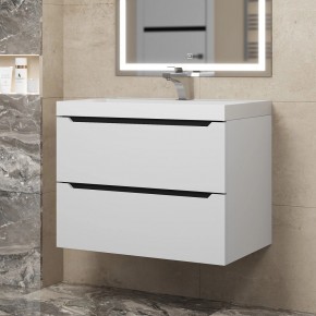 Тумба под раковину Uperwood Tanos 70 см, подвесная, белая/графит в Качканаре - kachkanar.mebel24.online | фото