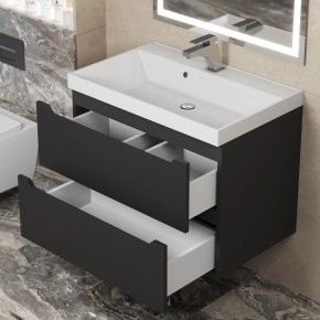 Тумба под раковину Uperwood Tanos 70 см, подвесная, черная матовая в Качканаре - kachkanar.mebel24.online | фото 2