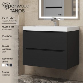 Тумба под раковину Uperwood Tanos 70 см, подвесная, черная матовая в Качканаре - kachkanar.mebel24.online | фото 3