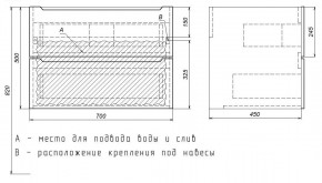Тумба под раковину Uperwood Tanos 70 см, подвесная, черная матовая в Качканаре - kachkanar.mebel24.online | фото 7