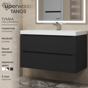 Тумба под раковину Uperwood Tanos 90 см, подвесная, черная матовая в Качканаре - kachkanar.mebel24.online | фото 3