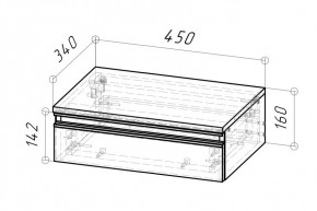 Тумба подвесная Дельта 450 (Дуб золотой) в Качканаре - kachkanar.mebel24.online | фото 2