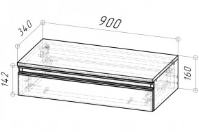 Тумба подвесная Дельта 900 (Дуб золотой) в Качканаре - kachkanar.mebel24.online | фото 2