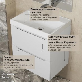 Тумба с раковиной Uperwood Tanos 50 см, подвесная, белая матовая в Качканаре - kachkanar.mebel24.online | фото 6