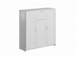 Тумба СИРИУС трехдверная с одним ящиком, цвет белый в Качканаре - kachkanar.mebel24.online | фото