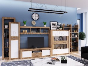 ТЕРРА Тумба Тв (Белый глянец/дуб сонома) в Качканаре - kachkanar.mebel24.online | фото 2