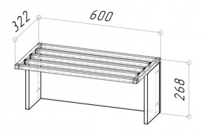 Вешалка Грань 3 600 (Дуб сонома) в Качканаре - kachkanar.mebel24.online | фото 2