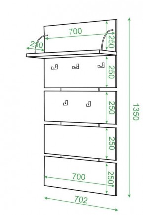 Вешалка настенная Домино нельсон СТ-50 в Качканаре - kachkanar.mebel24.online | фото 2