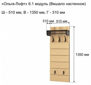 Вешалка-полка Ольга-лофт 6.1 в Качканаре - kachkanar.mebel24.online | фото 3
